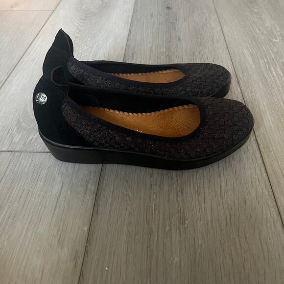 Bernie Mev. SZ 36 Farrah Wedge Ballet Flat Comfort Platform Shoe Metallic Woven - Picture 8 of 12